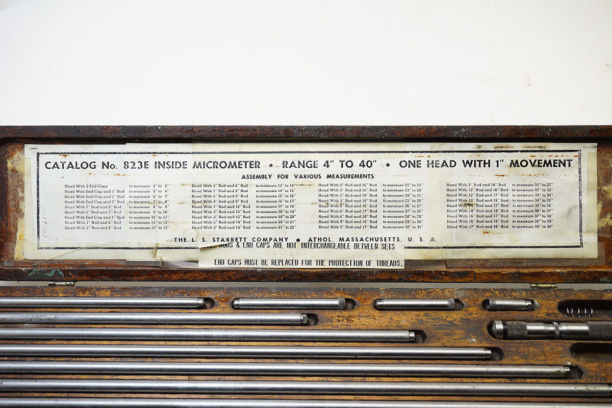 STARRETT NO. 823E TUBULAR INSIDE MICROMETER SET 4" 40" Ted Dawson