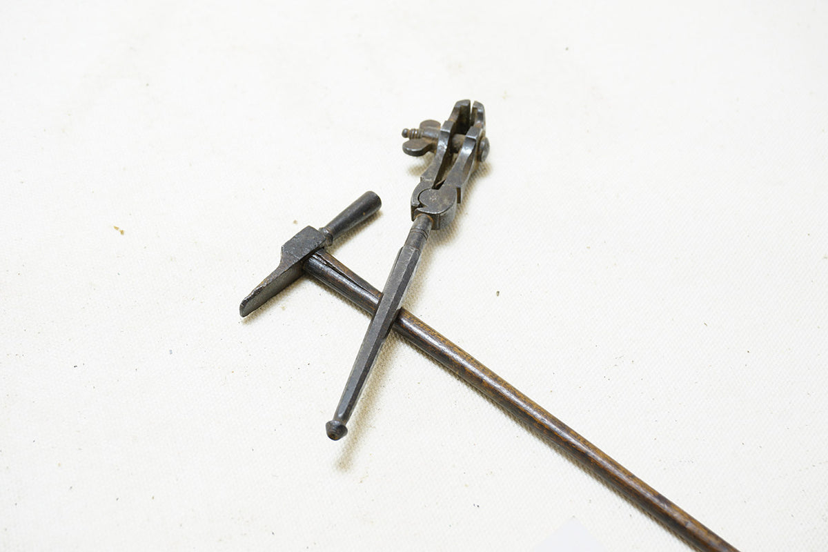 LOT OF 2 TINY CLOCKMAKER’S TOOLS HAND VISE & HAMMER Ted Dawson