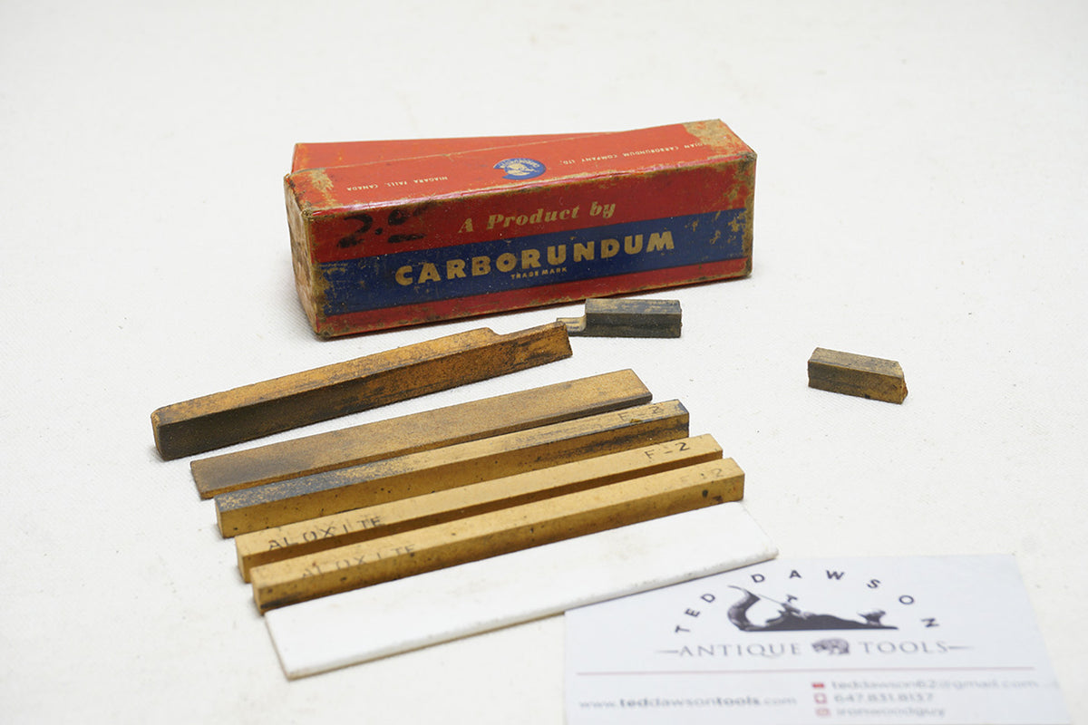 CARBORUNDUM SHARPENING STONE LOT & SLIP STONE IN ORIG BOXES – Ted