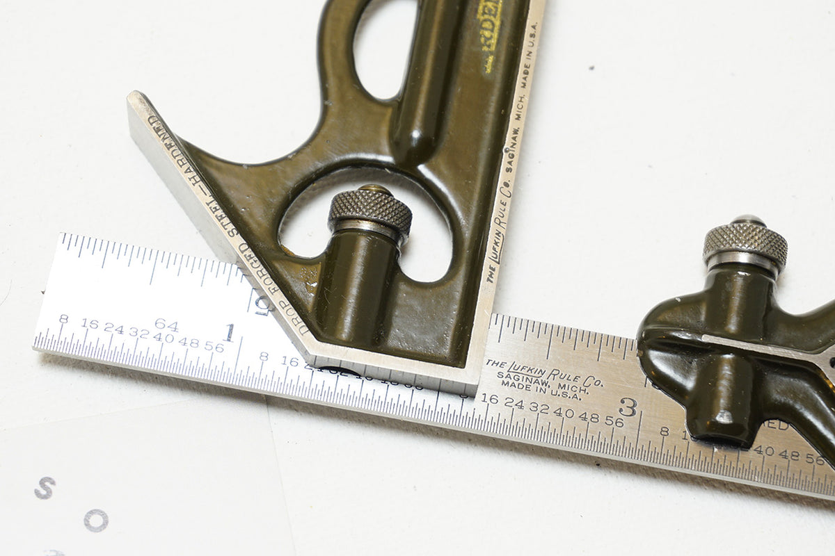 DEAD MINT LUFKIN 6" COMBINATION SQUARE Ted Dawson Antique Tools
