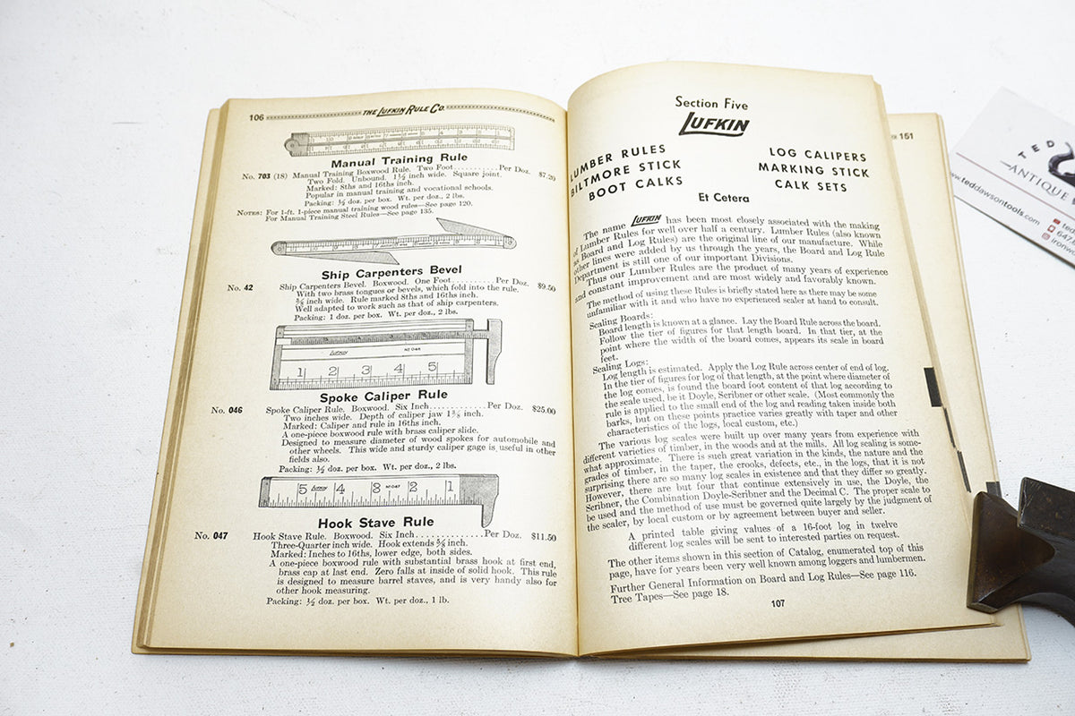 FINE LUFKIN GENERAL CATALOG 12 CIRCA 1937 Ted Dawson Antique Tools