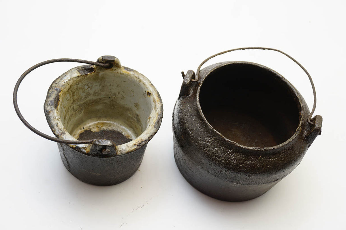 BEAUTIFUL DOUBLE BOILER STYLE ENAMELED HIDE / GLUE POT Ted Dawson