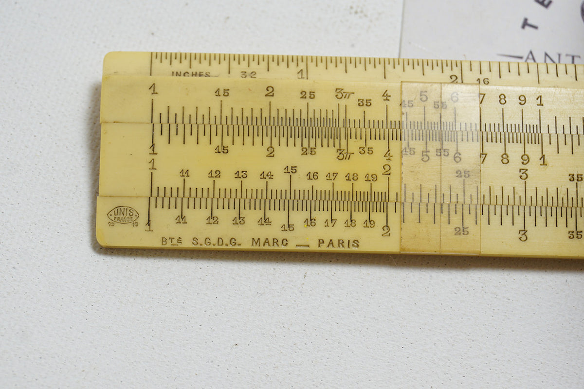 NICE EARLY UNIS PROMOTIONAL POCKET SLIDE RULE HARDINGE CO. Ted Dawson Antique Tools