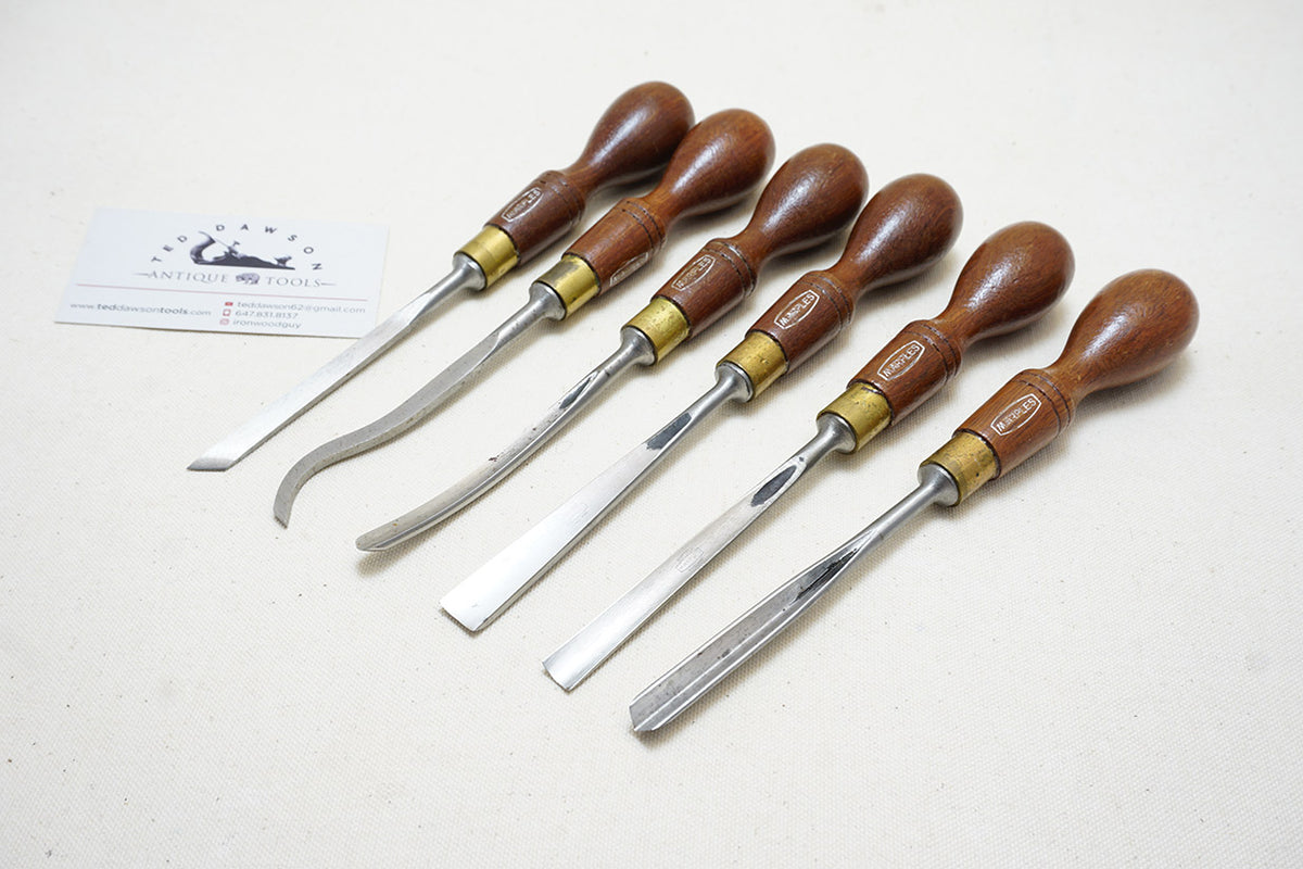 FINE MARPLES NO. 152 6 PIECE CARVING TOOL SET Ted Dawson Antique Tools