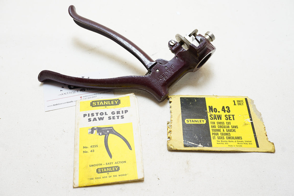 vintage an•an no.43 MINT STANLEY NO. 43 SAWSET WITH ORIGINAL PAPERWORK – Ted Dawson