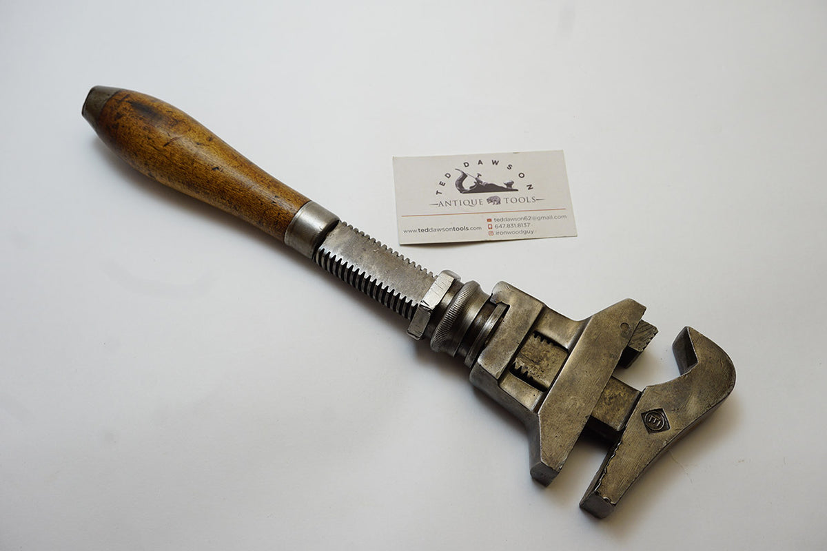 Antique COMBINATION MONKEY-PIPE WRENCH 11 Double Jaw by BEMIS