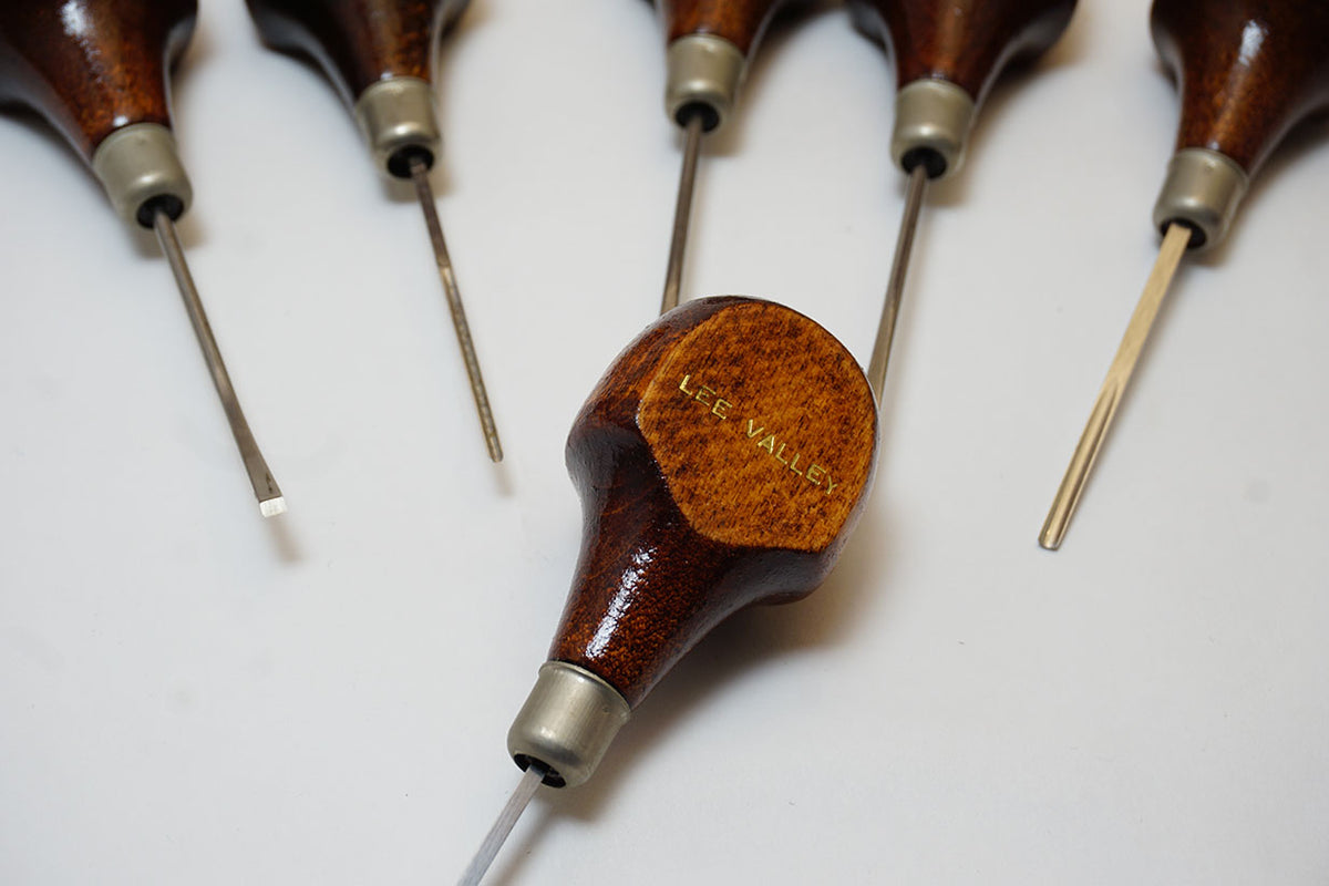 VERY FINE SET OF 6 LEE VALLEY CARVING CHISELS Ted Dawson Antique Tools