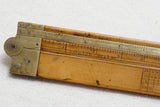 RARE BOXWOOD & BRASS 'ONION MAKER' TABLED 2 FT 4 FOLD RULE