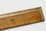 RARE BOXWOOD & BRASS 'ONION MAKER' TABLED 2 FT 4 FOLD RULE