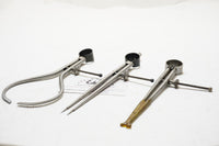 FINE SET OF 3 SPRING LOADED 7" MACHINIST CALIPERS & DIVIDER