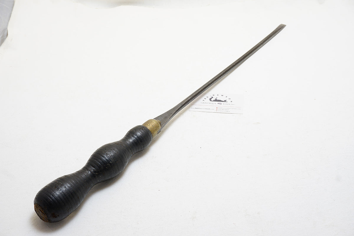 SPECTACULAR EARLY LARGE LEATHER HANDLED SCREWDRIVER - FINELY DETAILED ...