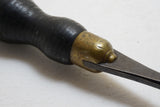 SPECTACULAR EARLY LARGE LEATHER HANDLED SCREWDRIVER - FINELY DETAILED