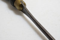 SPECTACULAR EARLY LARGE LEATHER HANDLED SCREWDRIVER - FINELY DETAILED