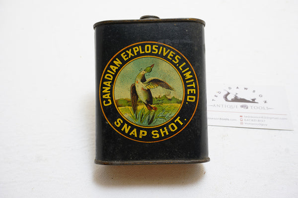 BEAUTY CANADIAN EXPLOSIVES SNAP SHOT POWDER TIN