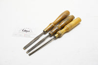 WORKING SET OF 3 BENCH CHISELS - SPEAR & JACKSON, R SORBY