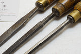 WORKING SET OF 3 BENCH CHISELS - SPEAR & JACKSON, R SORBY