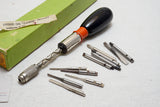 NEAR NEW YANKEE 133H QUICK RETURN SPIRAL RATCHET SCREWDRIVER - 11 BITS!