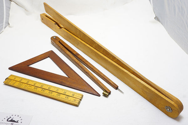 GREAT WORKING SET OF 4 LARGE DRAFTING / LAYOUT TOOLS