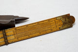 RARE BOXWOOD & BRASS PRESTON IRONMONGER'S CALIPER RULE - DOZENS OF TABLES