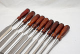 REMARKABLE N.O.S. SET OF 9 STANLEY 720 CHISELS - CA 1940-50