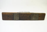 EARLY & ORNATE YELLOW BIRCH PUNCHED TIN FLAX LINEN HETCHEL COMB