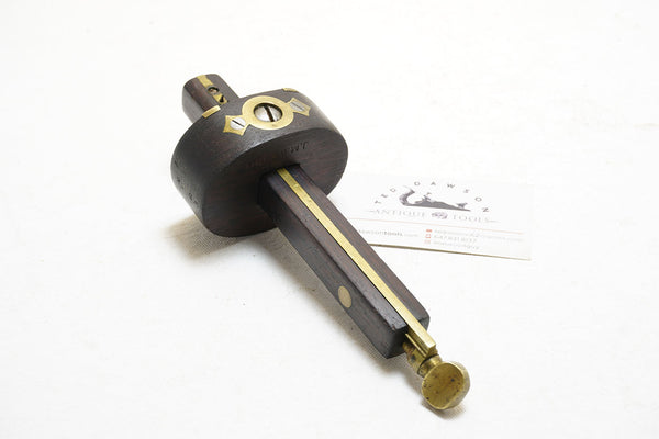 FINE A. RIDGE & SONS SHEFFIELD ROSEWOOD & BRASS MORTISE GAUGE