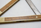 FINE EARLY STEPHENS & CO 1858 'PATENTED' INCLINOMETER, RULE & LEVEL NO. 36