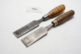 TWO BEAUTY EARLY PARING CHISELS - MARPLES 1 1/2" & BUTCHER 1 3/4"