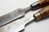 TWO BEAUTY EARLY PARING CHISELS - MARPLES 1 1/2" & BUTCHER 1 3/4"
