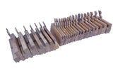 REMARKABLE SET OF 18 SKEWED CABINET PITCH H & R PLANES PLUS BEAD SET - HIELDS