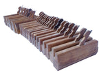 REMARKABLE SET OF 18 SKEWED CABINET PITCH H & R PLANES PLUS BEAD SET - HIELDS