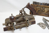 STANLEY NO. 45 PLOW PLANE WITH 17 CUTTERS IN BOX