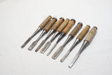WORKING SET OF 8 JAPANESE NOMI / CHISELS