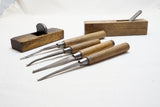 RARE SET OF 4 JAPANESE SOKOZARAI CHISELS PLUS SCRAPER & MOLDING PLANE