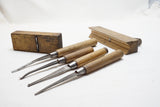 RARE SET OF 4 JAPANESE SOKOZARAI CHISELS PLUS SCRAPER & MOLDING PLANE