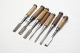 WORKING SET OF 7 JAPANESE MORTISE STYLE NOMI / CHISELS 3/32" - 3/4"