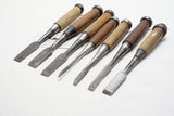 WORKING SET OF 7 JAPANESE MORTISE STYLE NOMI / CHISELS 3/32" - 3/4"