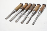BEAUTIFUL UNUSUAL SET OF JAPANESE HEAVY GOUGE CHISELS