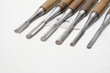 BEAUTIFUL UNUSUAL SET OF JAPANESE HEAVY GOUGE CHISELS
