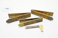 LOT OF 4 BOXWOOD & BRASS FOLD RULES - LUFKIN STANLEY RABONE