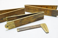 LOT OF 4 BOXWOOD & BRASS FOLD RULES - LUFKIN STANLEY RABONE