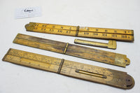 LOT OF 4 BOXWOOD & BRASS FOLD RULES - LUFKIN STANLEY RABONE