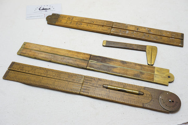 Stanley Rabone LOT OF 4 BOXWOOD & BRASS FOLD RULES - LUFKIN STANLEY RABONE – Ted ...