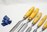 DEAD MINT SET OF 9 MARPLES BOXWOOD HANDLED CHISELS