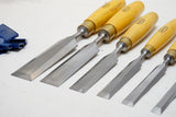 DEAD MINT SET OF 9 MARPLES BOXWOOD HANDLED CHISELS