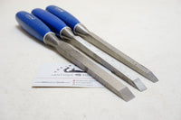 SET OF 3 MARPLES BLUE CHIP MORTISE CHISELS