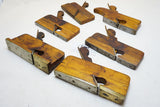 STUNNING SET OF 6 BRASS / STEEL SOLED WOOD CARRIAGEMAKERS PLANES - 1/2" ~ 1 5/8"