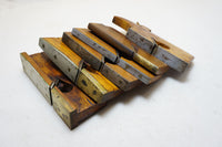 STUNNING SET OF 6 BRASS / STEEL SOLED WOOD CARRIAGEMAKERS PLANES - 1/2" ~ 1 5/8"