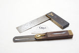 STANLEY PAIR - ROSEWOOD AND BRASS SQUARE & BEVEL SQUARE