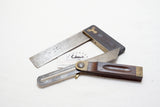 STANLEY PAIR - ROSEWOOD AND BRASS SQUARE & BEVEL SQUARE